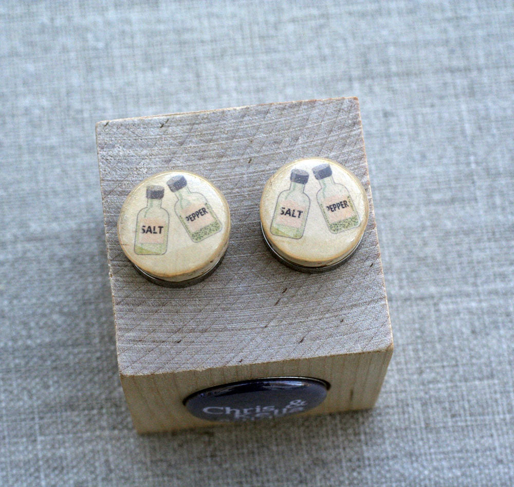 Salt and Pepper Wedding Cufflinks - Recycled Cork
