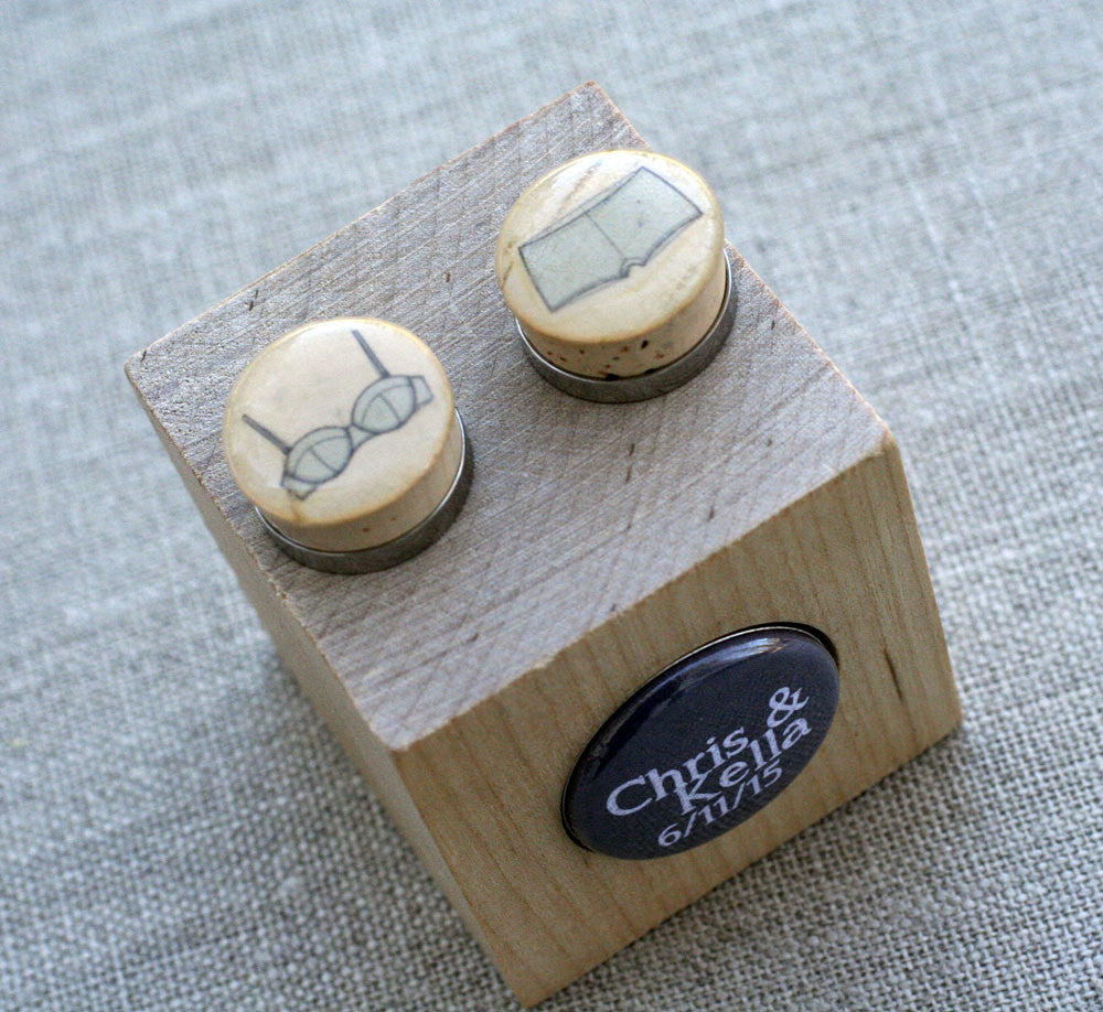 Bra and Panties Cufflinks - Recycled Cork