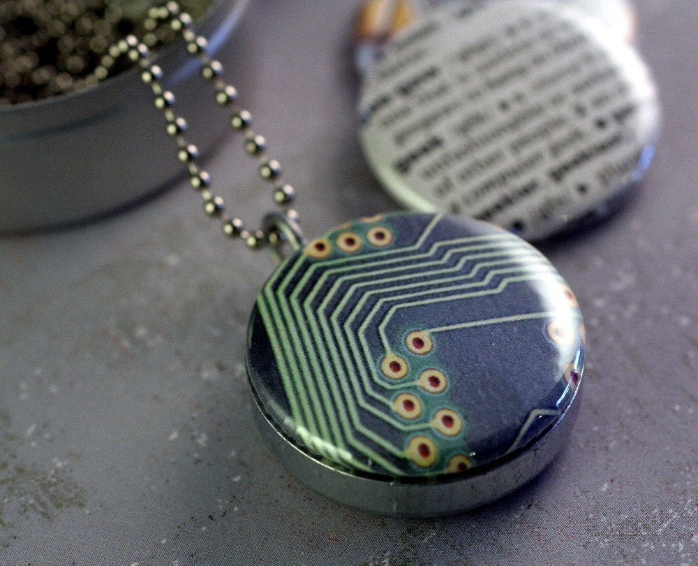 Geek Locket Necklace - Computer Locket for Guy