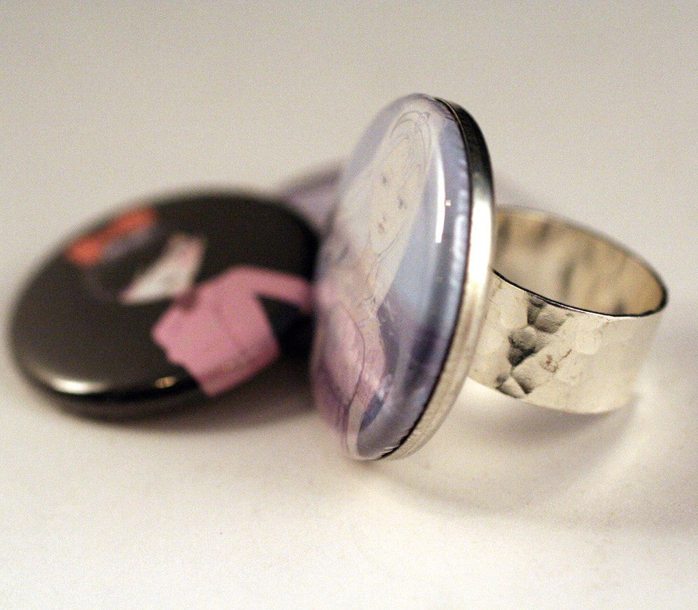 Hammered Silver Magnetic Ring