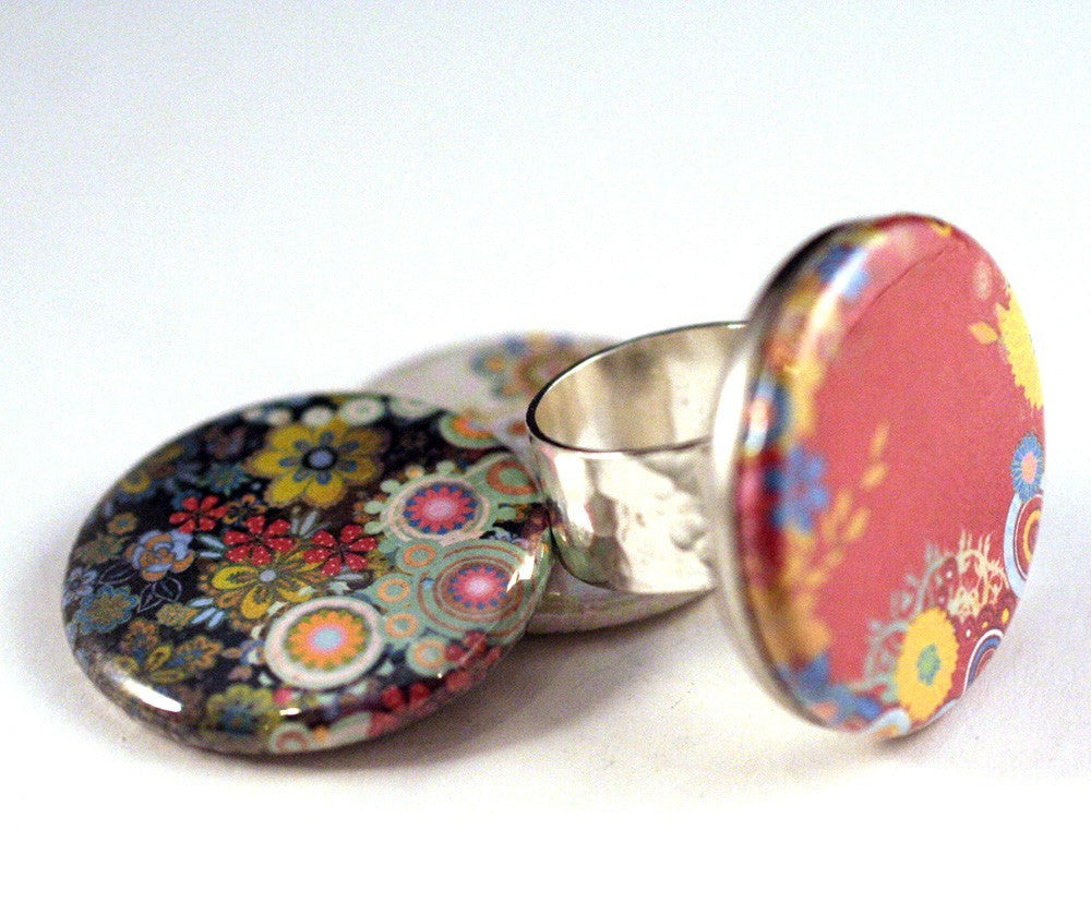 Hammered Silver Ring - Bold, Magnetic Lids