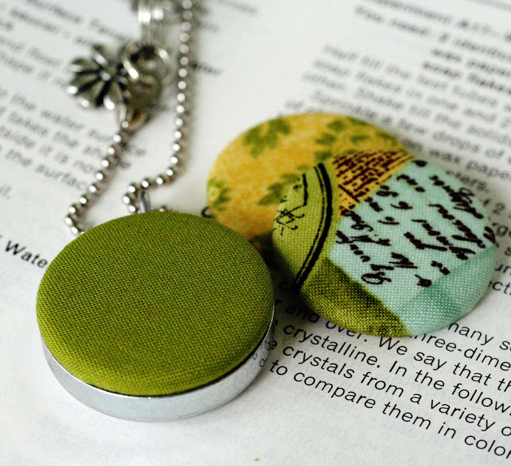 Fabric Mirror Locket Necklace