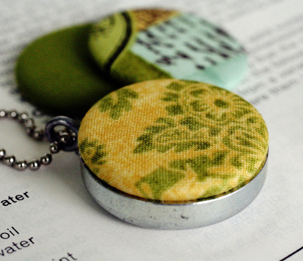 Fabric Mirror Locket Necklace