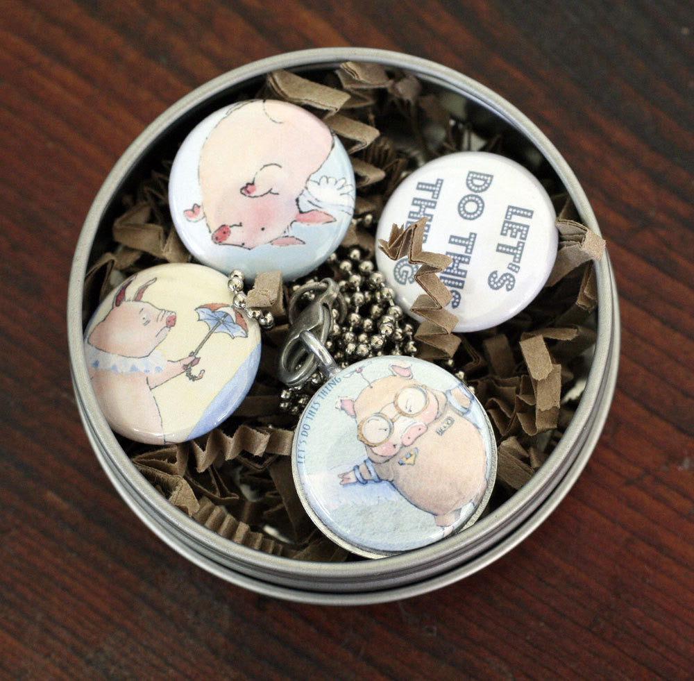 Flying Pigs Locket Necklace