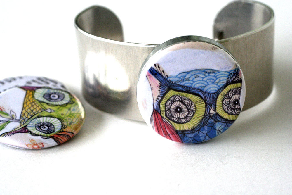 Owl Cuff Bracelet - Magnetic