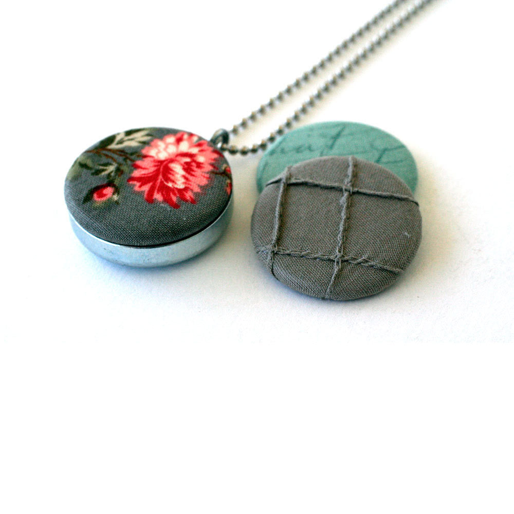 Grey Fabric Locket