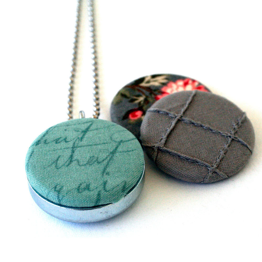 Grey Fabric Locket