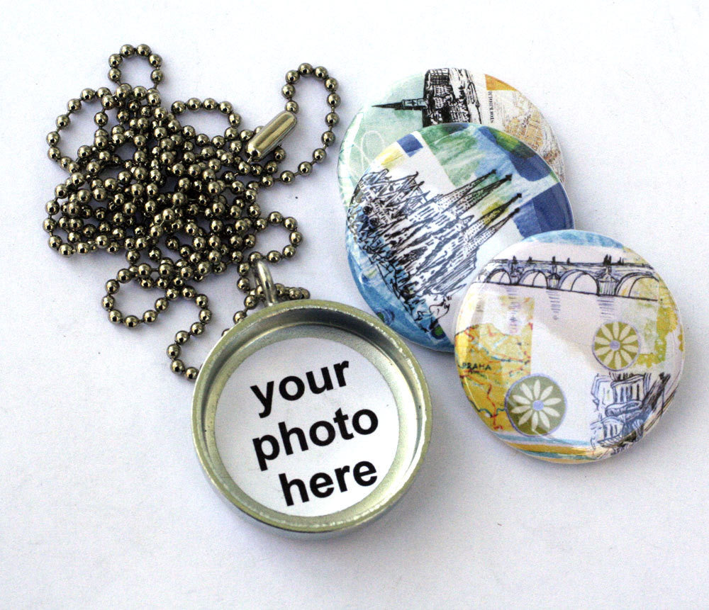 Stockholm Locket - Barcelona Locket - Prague Locket - Travel Magnetic Necklace by Polarity and Stephanie Levy
