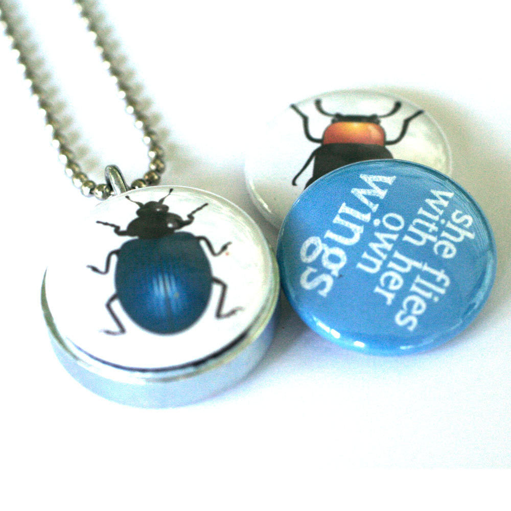Beetle Locket Necklace