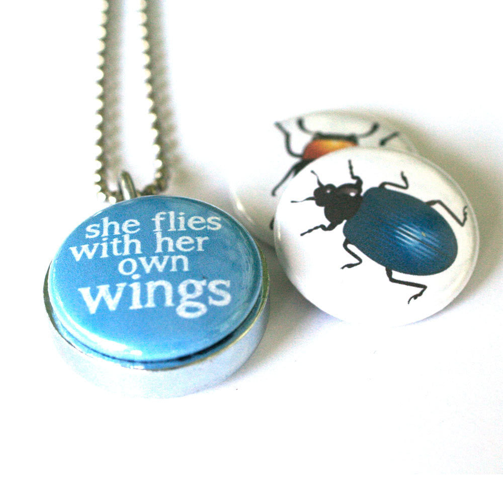 Beetle Locket Necklace