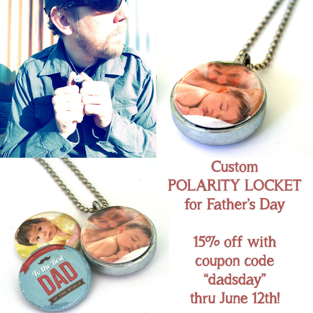 Custom Father Locket Necklace - Personalized With Kids Photos