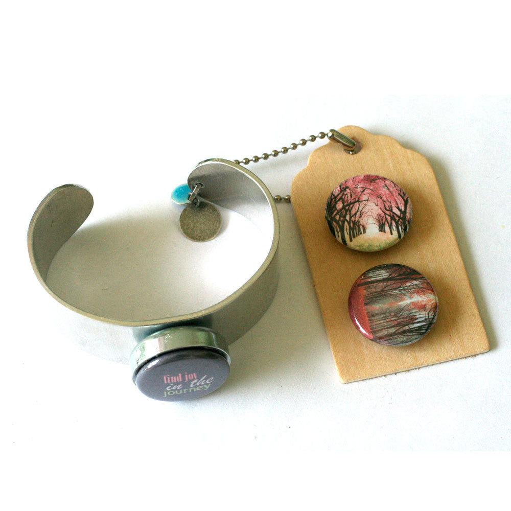 Forest Journey Metal Cuff Bracelet - Magnetic