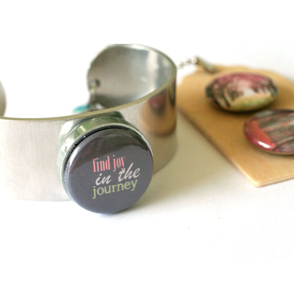 Forest Journey Metal Cuff Bracelet - Magnetic