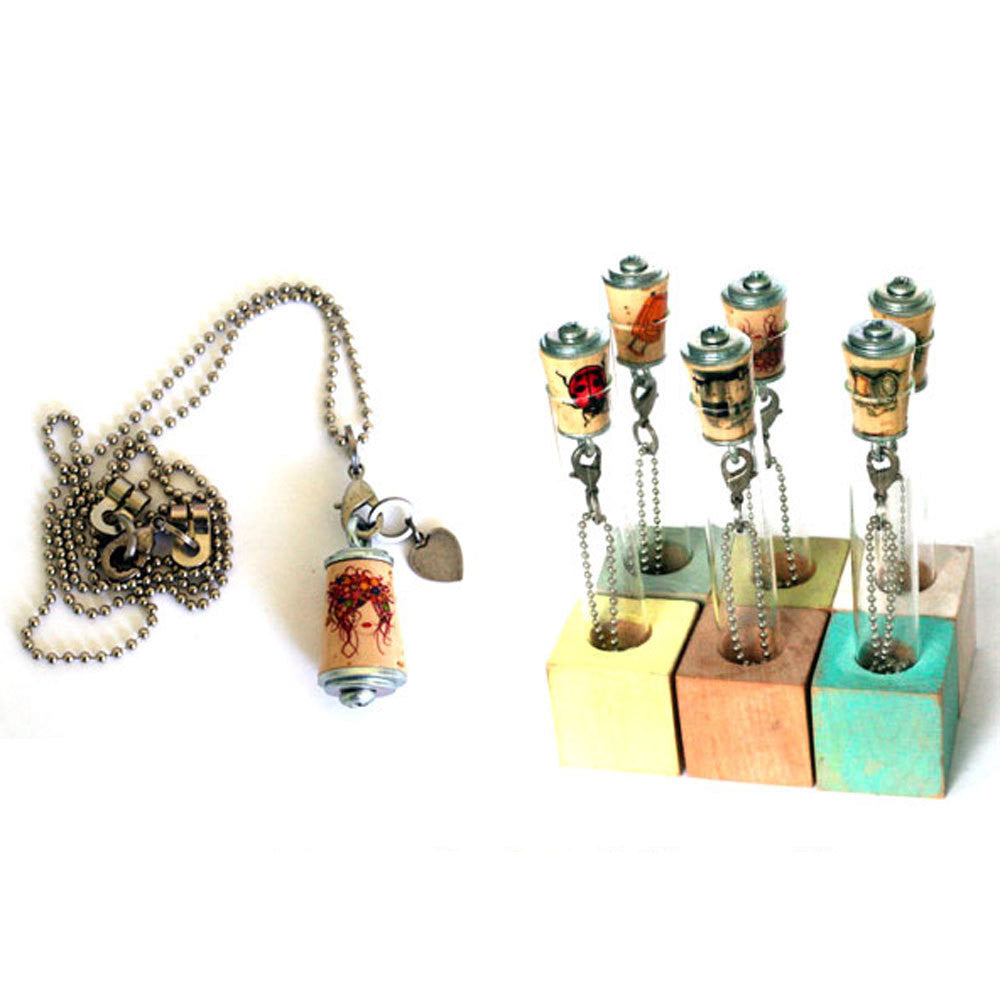 Custom Cork Winery Bridesmaid Necklace Set - (6)