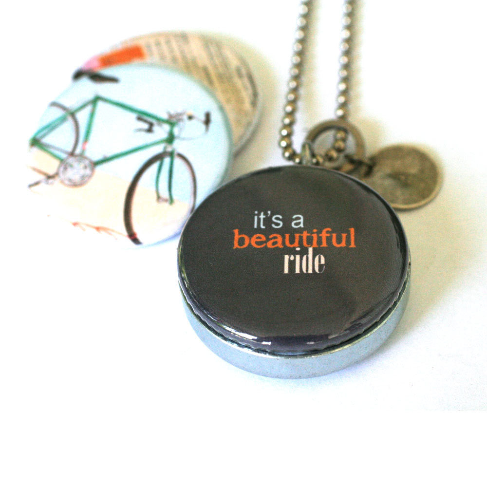 Bicycle Locket Necklace