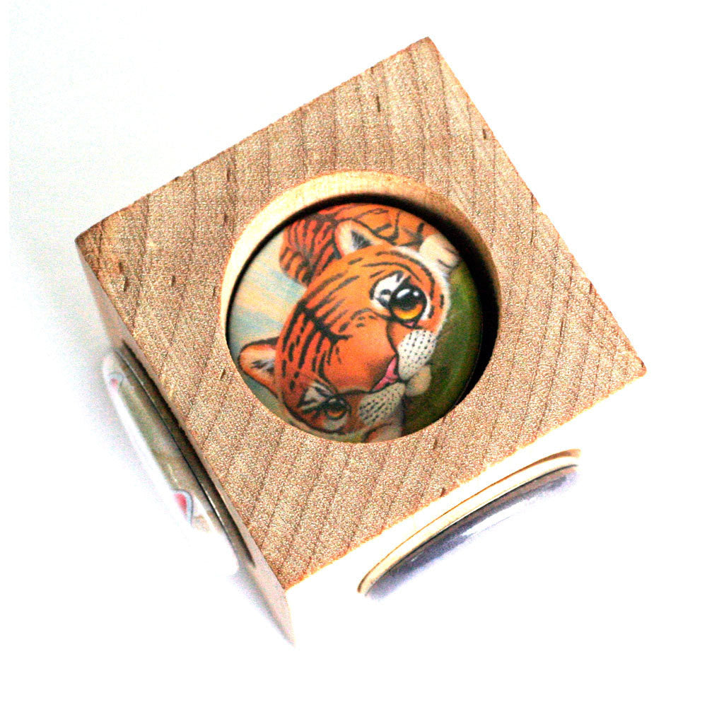 TIGER and Cat Courage Adjustable Ring - Silver Hammered - Magnetic 3 in 1 Ring - Upcycled by Polarity - Cuddly Rigor Mortis Collection