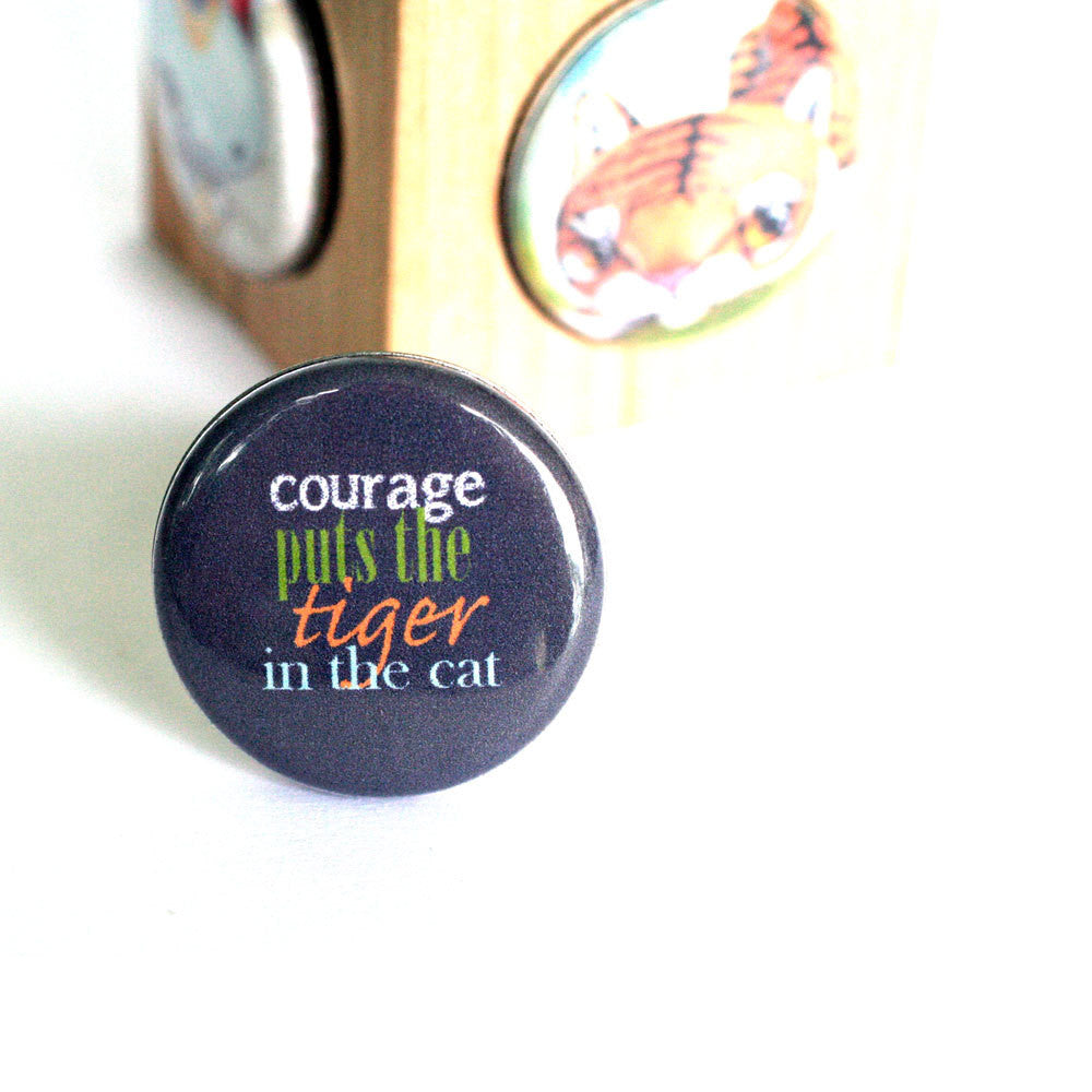 TIGER and Cat Courage Adjustable Ring - Silver Hammered - Magnetic 3 in 1 Ring - Upcycled by Polarity - Cuddly Rigor Mortis Collection