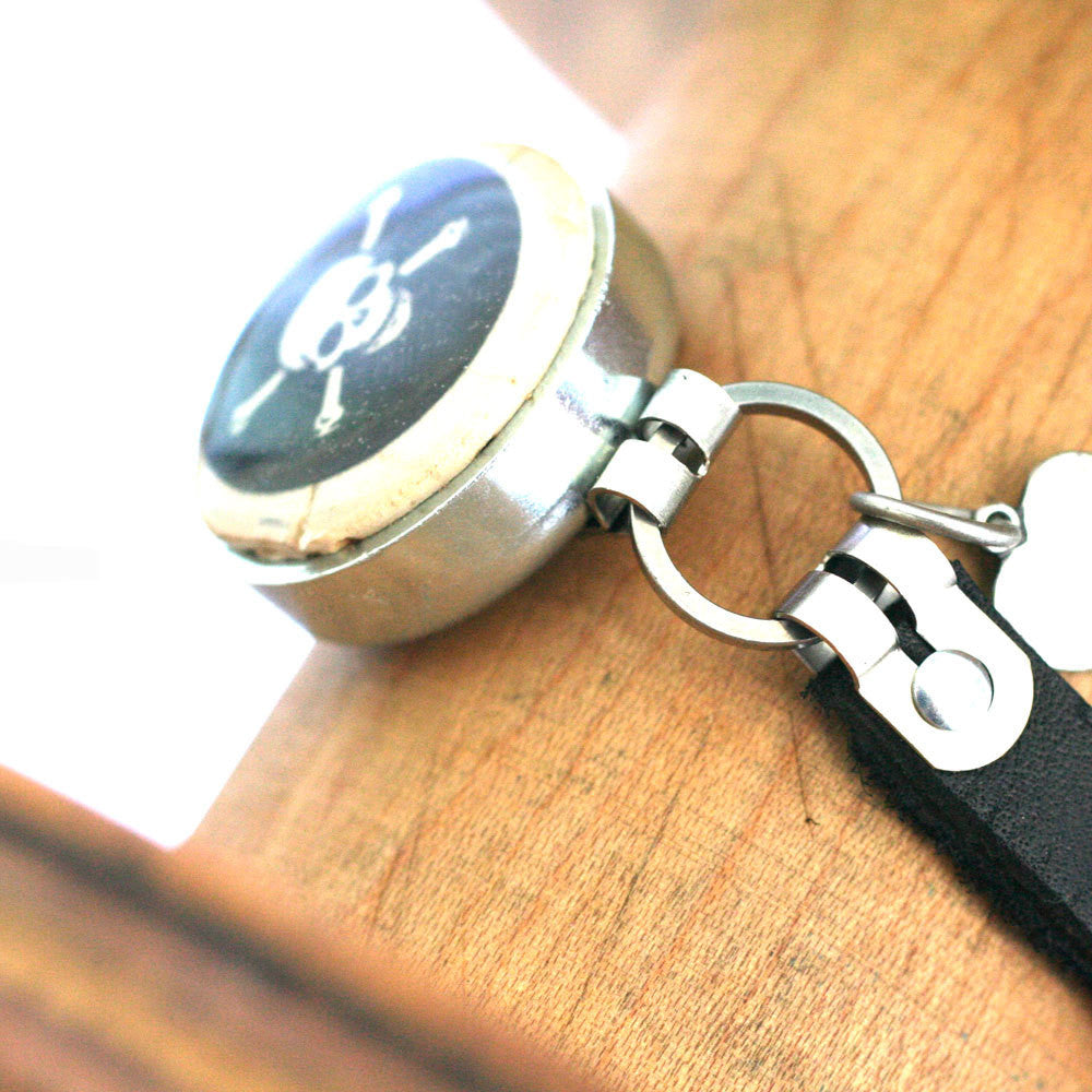 Skull and Crossbones Recycled Bracelet