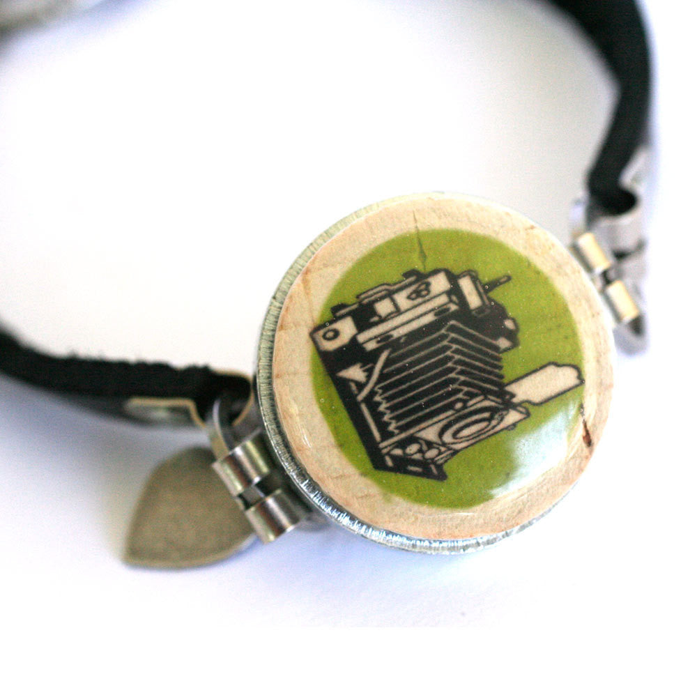 Polaroid Camera Cork Bracelet