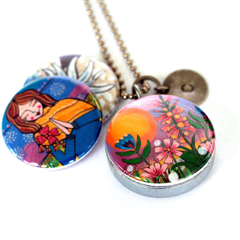Yoga Meditation Mirror Locket Necklace