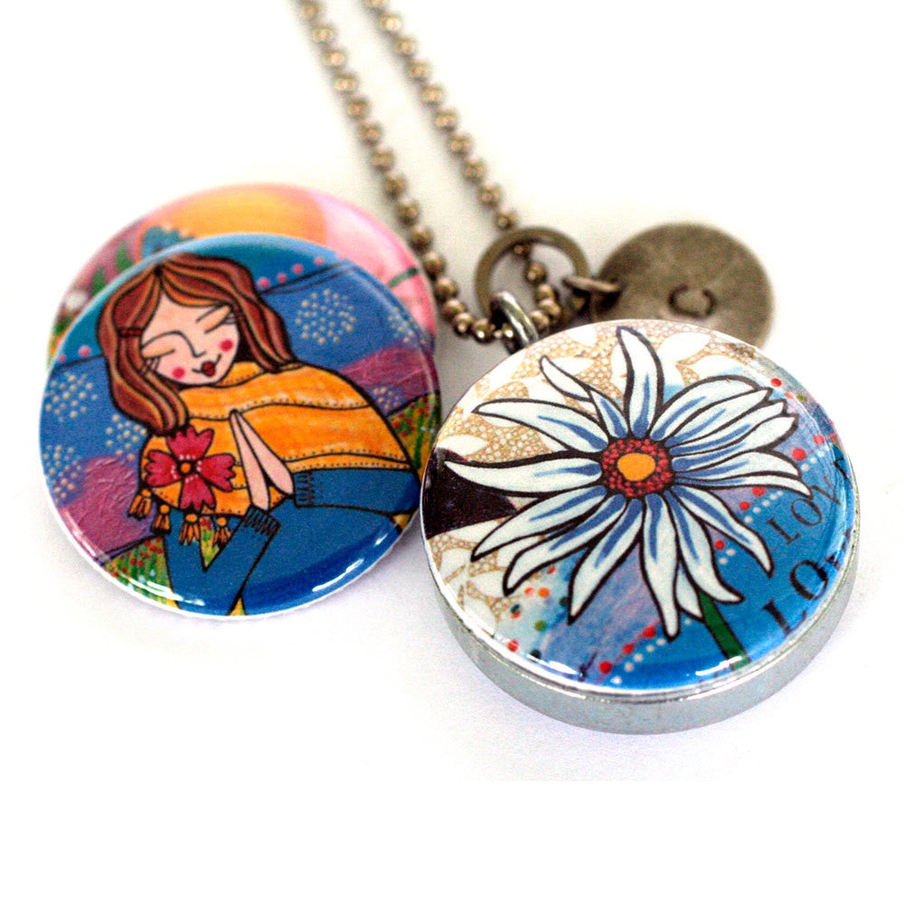 Yoga Meditation Mirror Locket Necklace