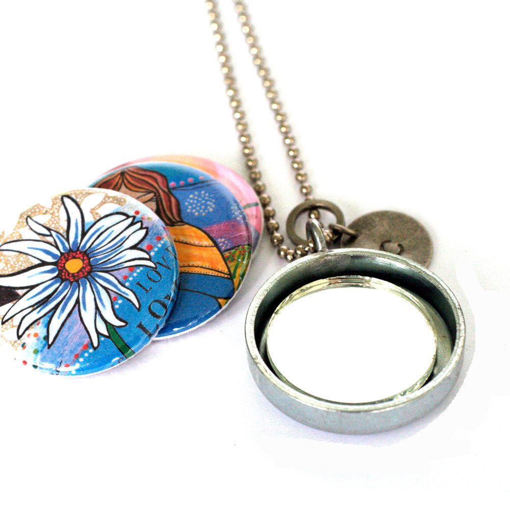 Yoga Meditation Mirror Locket Necklace