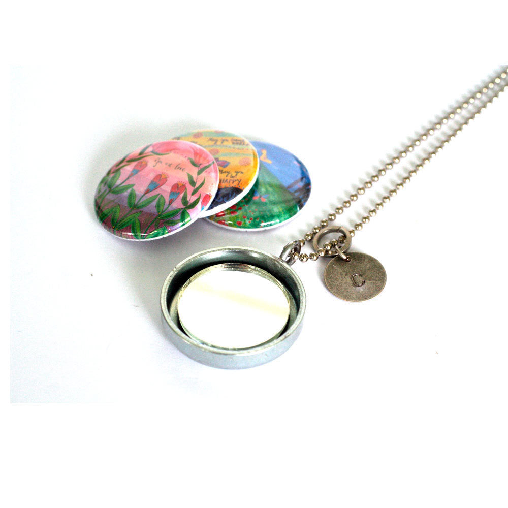 Travel Locket - Mirror Locket Necklace - Yoga Locket - Meditation Locket