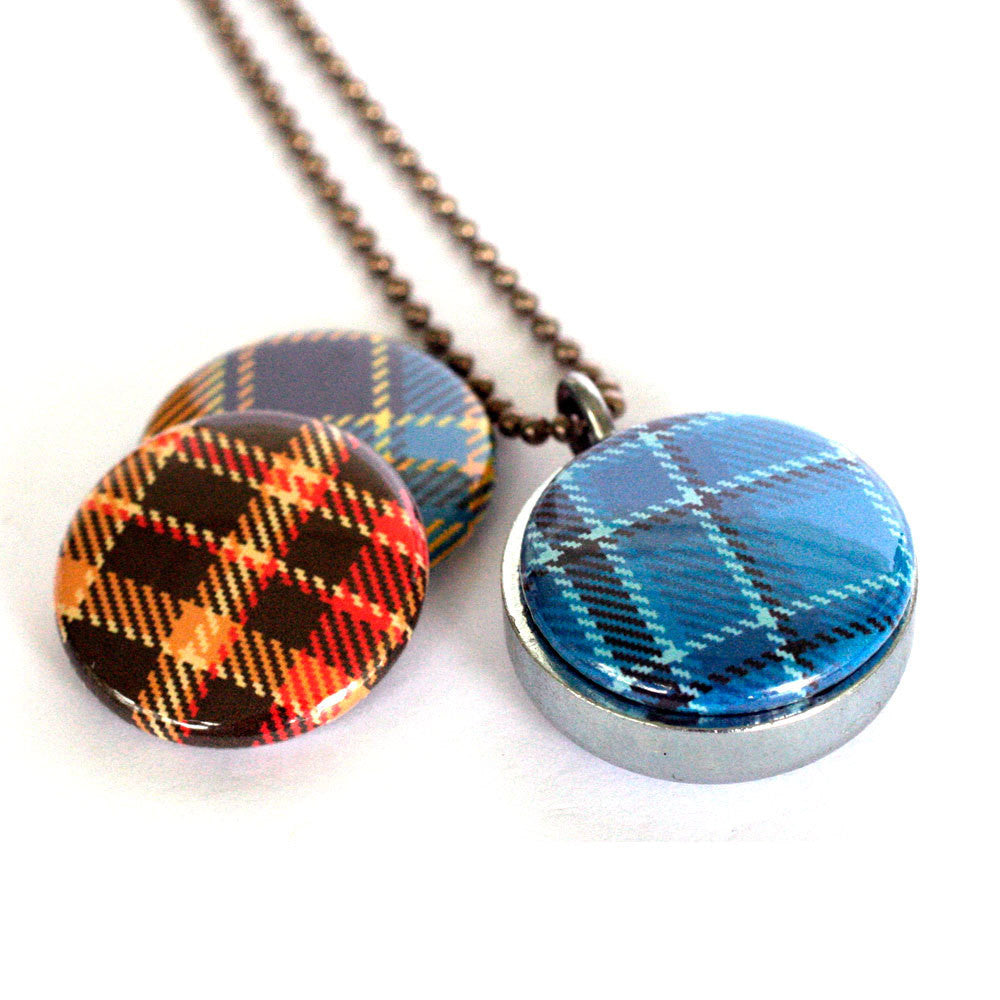 Mad for Plaid Magnetic Locket Necklace
