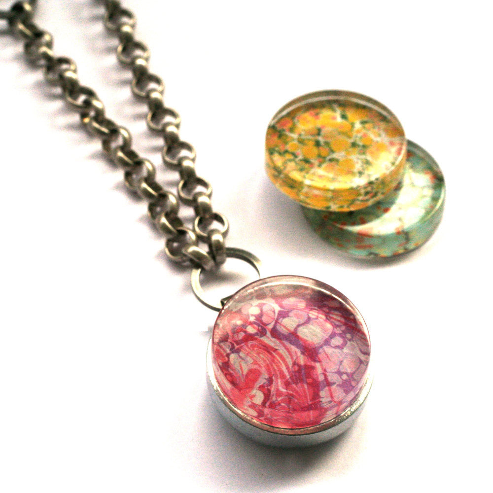 Marble Leather Necklace