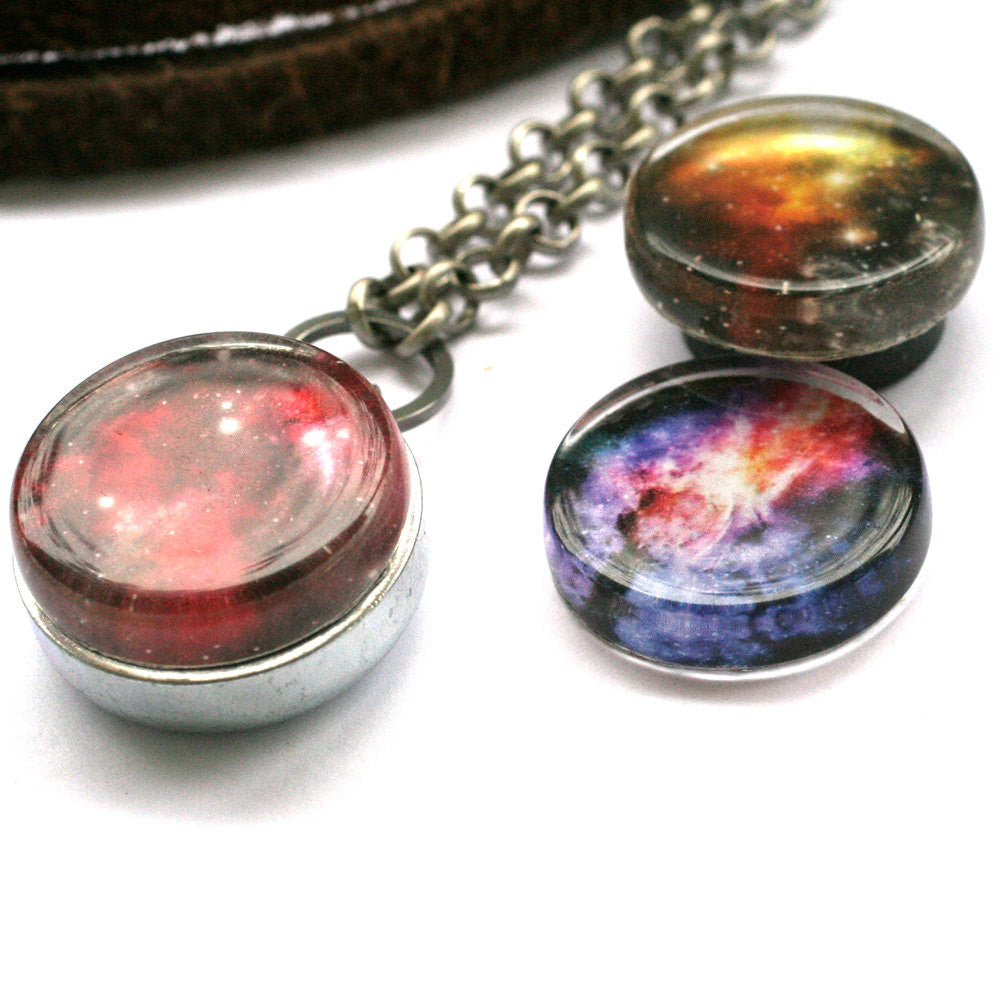 Nebula Leather Locket Necklace