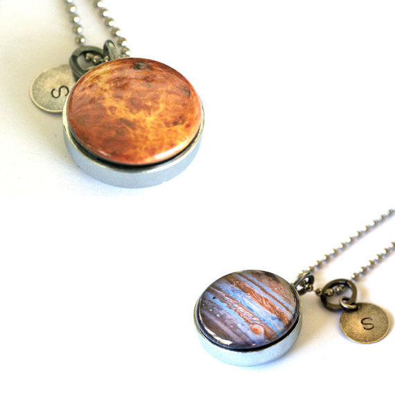 Solar System Magnetic Locket Necklace
