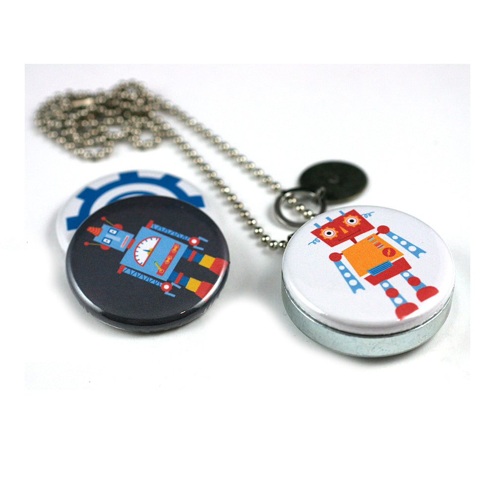 Robot Locket Necklace for Young Boy or Girl