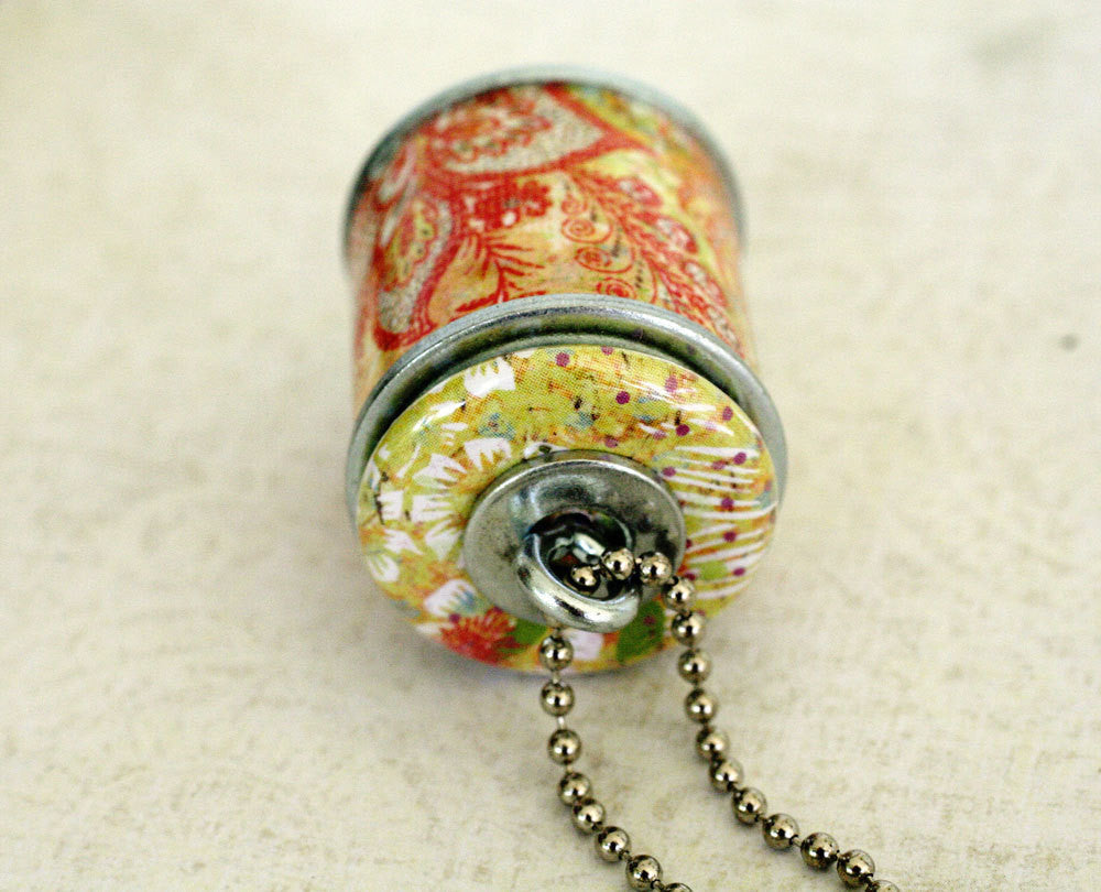 Floral Paisley Recycled Wine Cork Necklace