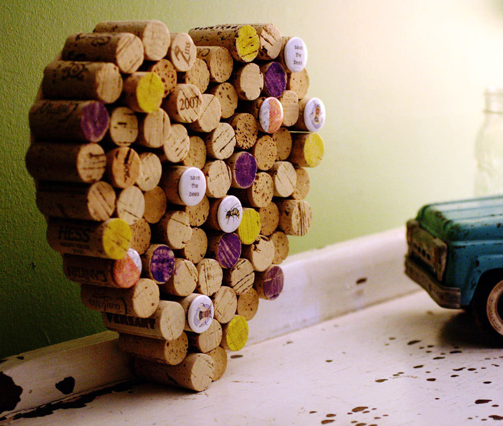 SAVE THE BEES Corkboard | Recycled Wine Corks