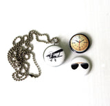 Airplane Locket Necklace