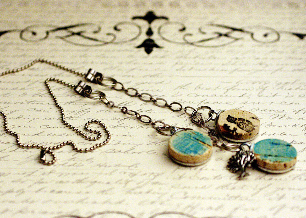 Bluebird Recycled Wine Cork Necklace | Bib Style