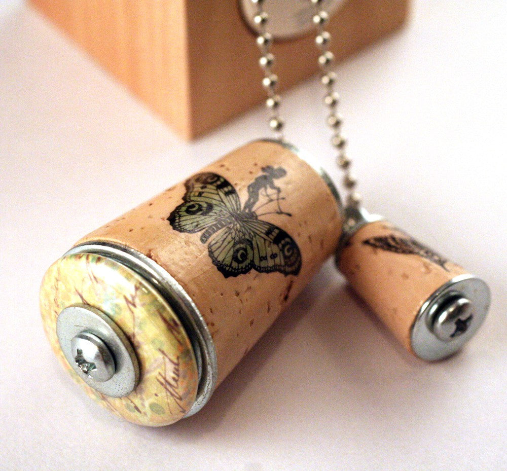Fairy Necklace | Cork in Test Tube and Wood Cube