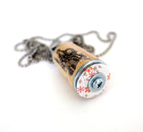 Journey Necklace | Cork in Test Tube and Wood Cube