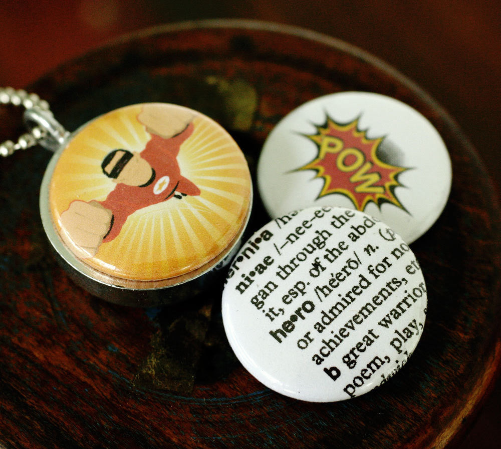 superhero dad - mens magnetic locket set