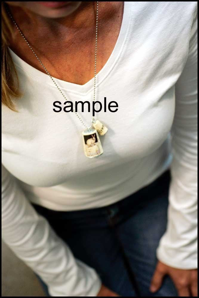 Tree Hugger Necklace | Cork in Test Tube and Wood Cube