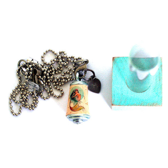 cork mermaid necklace