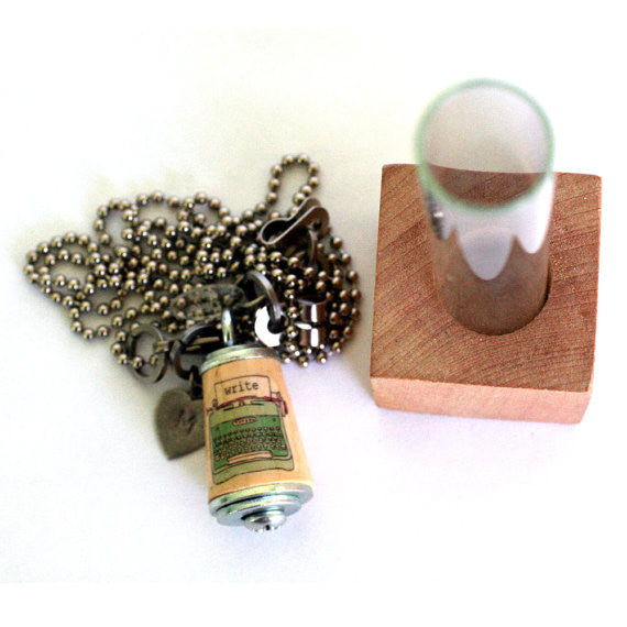 cork necklace in test tube