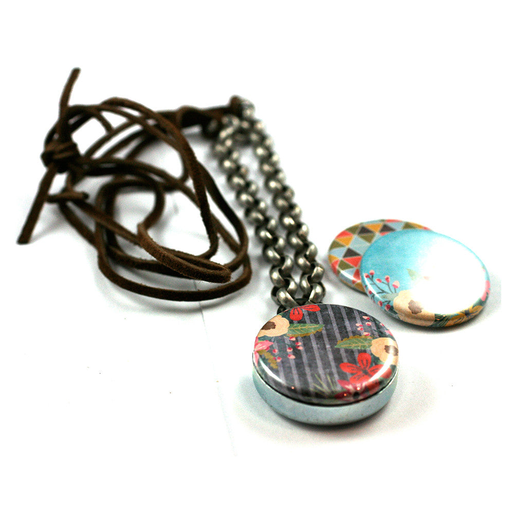 Color Burst | Leather Locket Necklace