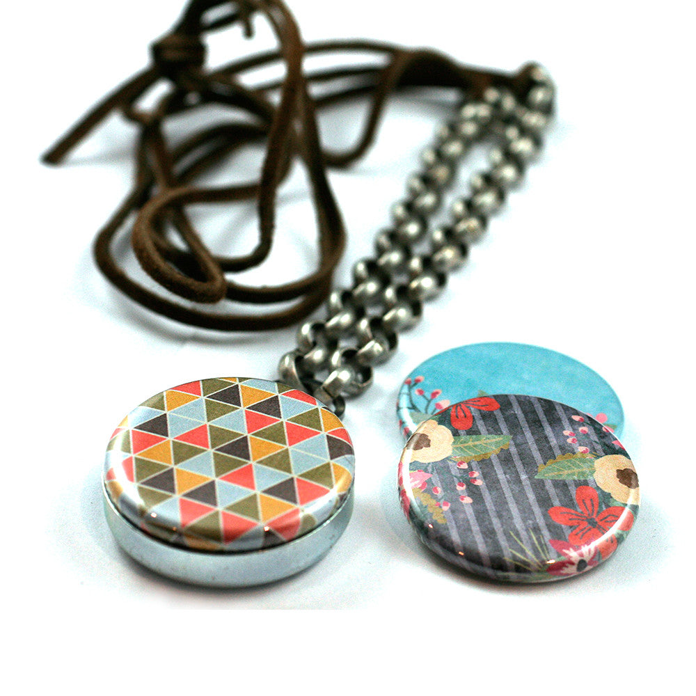 Color Burst | Leather Locket Necklace