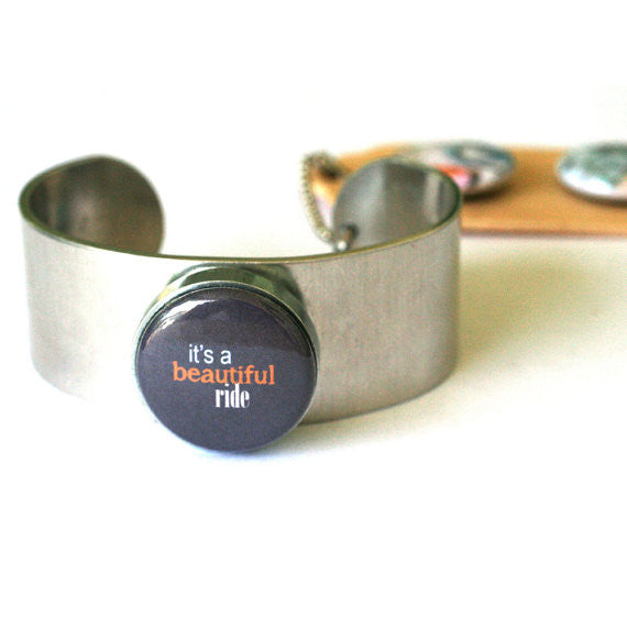 Bicycle Lovers Metal Cuff Bracelet - Magnetic