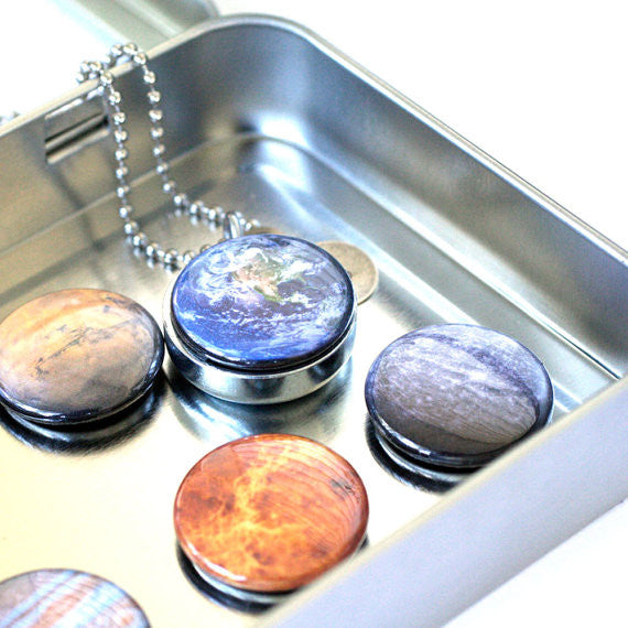 Solar System Magnetic Locket Necklace