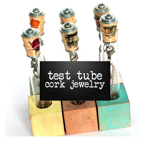 Cork Jewelry in Test Tubes