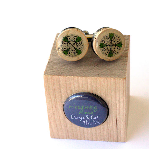 Celtic Love Knot Cufflinks - Recycled Cork