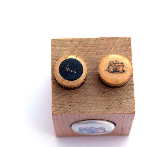 Photographer Cufflinks - Recycled Cork