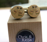 Salt and Pepper Wedding Cufflinks - Recycled Cork